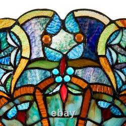 River of Goods Window Panel 22 x 22 Stained Glass Heart Classic Multi-Colored