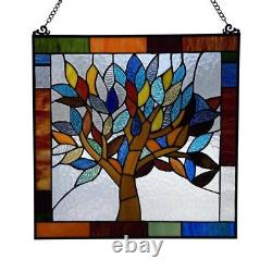 River of Goods Window Panel Multi Stained Glass Mystical World Tree