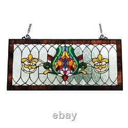 River of Goods Window Panel Stained Glass Handcrafted Decorative Hanging Chain