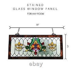 River of Goods Window Panel Stained Glass Handcrafted Decorative Hanging Chain