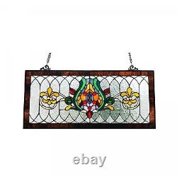 River of Goods Window Panel Stained Glass Handcrafted Decorative Hanging Chain