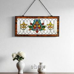 River of Goods Window Panel Stained Glass Handcrafted Decorative Hanging Chain