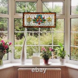 River of Goods Window Panel Stained Glass Handcrafted Decorative Hanging Chain