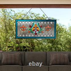 River of Goods Window Panel Stained Glass Handcrafted Decorative Hanging Chain
