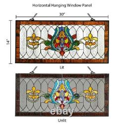 River of Goods Window Panel Stained Glass Handcrafted Decorative Hanging Chain