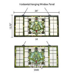 River of Goods Window Panel Victorian Stained Glass Art Deco Classic Green