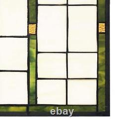 River of Goods Window Panel Victorian Stained Glass Art Deco Classic Green