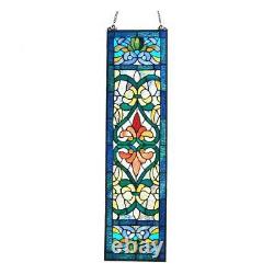 River of Goods Window Panel Victorian Stained Glass Fleur De Lis Handcrafted