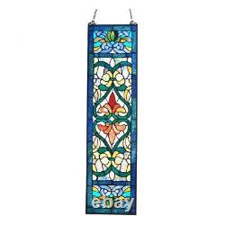 River of Goods Window Panel Victorian Stained Glass Fleur De Lis Handcrafted