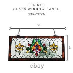 River of goods window panel stained glass handcrafted decorative hanging chain