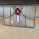 Rose Hanging Stained Glass Window Panel 14.25 X 9.25