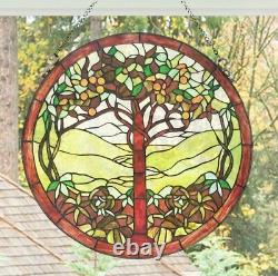 Round 24inch Tree of Life Stained Glass Suncatcher Window Panel