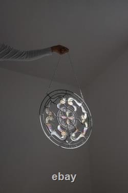 Round Beveled Iridiscent Stained Glass Tiffany Style 16 inch