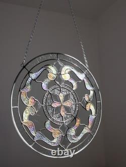 Round Beveled Iridiscent Stained Glass Tiffany Style 16 inch