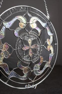 Round Beveled Iridiscent Stained Glass Tiffany Style 16 inch