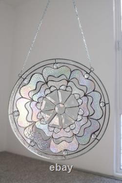 Round Beveled Iridiscent Stained Glass Tiffany Style 16 inch