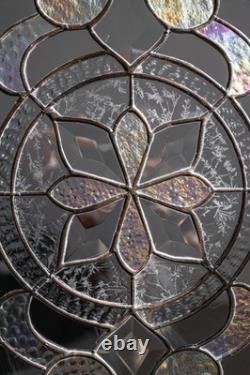 Round Beveled Iridiscent Stained Glass Tiffany Style 16 inch