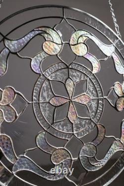 Round Beveled Iridiscent Stained Glass Tiffany Style 16 inch