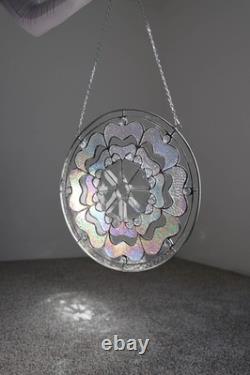 Round Beveled Iridiscent Stained Glass Tiffany Style 16 inch