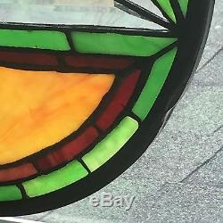 Round Stained leaded Glass Window Panel Star David Evil eye 20 sun-catcher