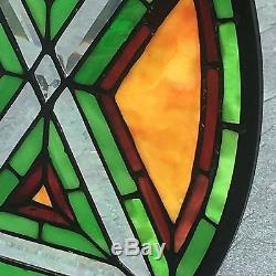 Round Stained leaded Glass Window Panel Star David Evil eye 20 sun-catcher
