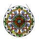 Round Victorian Tiffany Style Stained Glass Window Panel LAST ONE THIS PRICE