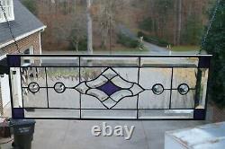 Royal Purple & Clear Beveled and Stained Glass Window Transom