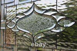 SALE? Sophistication. Beveled Stained Glass Window Panel/Transom 30.5 X 16.5