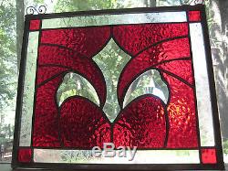 SIMPLY RED stained glass panel window suncatcher NEW