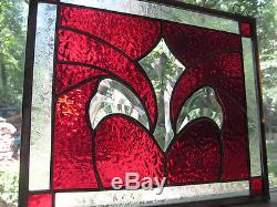SIMPLY RED stained glass panel window suncatcher NEW