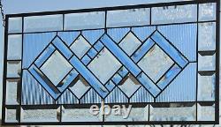 SKY BlueBeveled Stained Glass Window Panel- ready 2 Hang 24.5 x 12.5