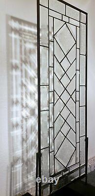 SPECTRUMBeveled Stained Glass Window Panel-Sidelight /Transom-32 1/2 x 12