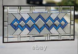 SPECTRUMBeveled Stained Glass Window Panel-Sidelight /Transom-36 7/8x 16