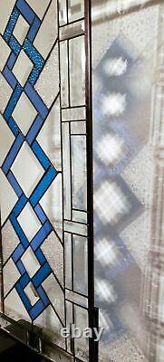 SPECTRUMBeveled Stained Glass Window Panel-Sidelight /Transom-36 7/8x 16
