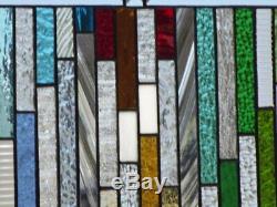 SPLASH Beveled Stained Glass Window Panel 21 3/8 x 12 3/8