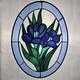 STAINED GLASS Vintage Original Artisan Suncatcher Window Panel VTG Flower Art