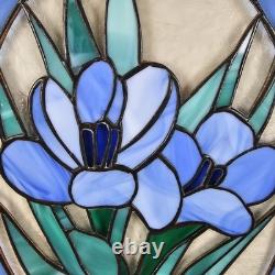 STAINED GLASS Vintage Original Artisan Suncatcher Window Panel VTG Flower Art