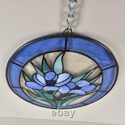 STAINED GLASS Vintage Original Artisan Suncatcher Window Panel VTG Flower Art