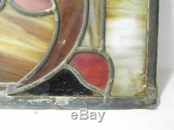 STAINED GLASS WINDOW PANEL NUDE WOMAN 33 7/8 x 11 3/8 SALVAGE