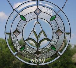 STUNNING Beveled Stained Glass Window Panel- 18 1/8 1.79 Sqft