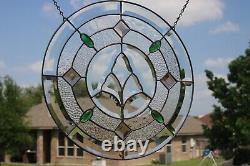 STUNNING Beveled Stained Glass Window Panel- 18 1/8 1.79 Sqft