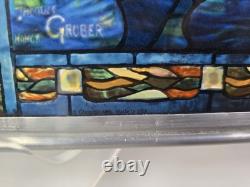 SUPERB Jacques Gruber Water Lilies Stained Glass Panel by Glassmasters 13x11.8