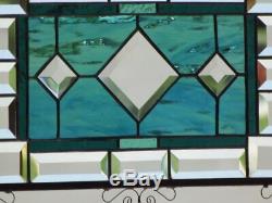 SWEET PEA Beveled Stained Glass Window Panel 17 3/8x 12
