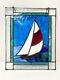Sailboat Stained Glass Window Panel Tiffany Style Art Hanging Suncatcher Boat 13