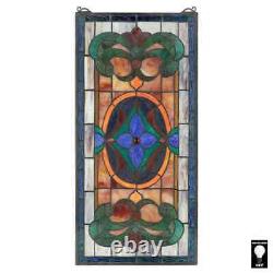 Sainte-Genevieve Tiffany-Style Stained Glass Window Panel