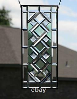 Seafoam Stained Glass Window Panel 28 1/2x12 1/2 Ready2Hang -Transom/sidelight