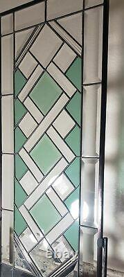 Seafoam Stained Glass Window Panel 28 1/2x12 1/2 Ready2Hang -Transom/sidelight