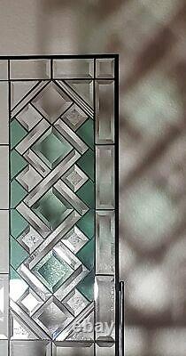 Seafoam Stained Glass Window Panel 28 1/2x12 1/2 Ready2Hang -Transom/sidelight