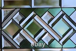 Seafoam Stained Glass Window Panel 28 1/2x12 1/2 Ready2Hang -Transom/sidelight