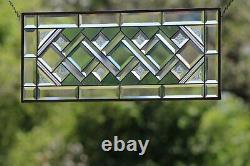 Seafoam Stained Glass Window Panel 28 1/2x12 1/2 Ready2Hang -Transom/sidelight